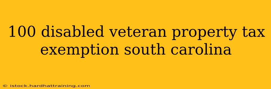 100 disabled veteran property tax exemption south carolina
