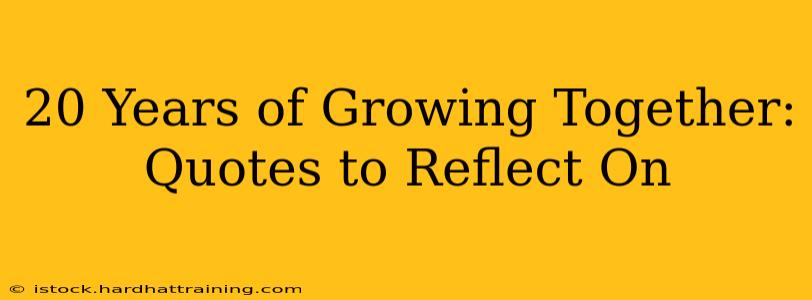 20 Years of Growing Together: Quotes to Reflect On