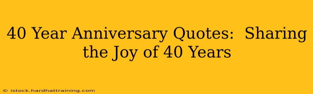40 Year Anniversary Quotes:  Sharing the Joy of 40 Years