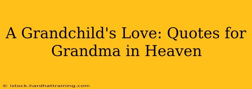 A Grandchild's Love: Quotes for Grandma in Heaven