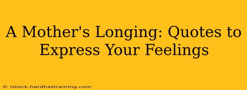 A Mother's Longing: Quotes to Express Your Feelings