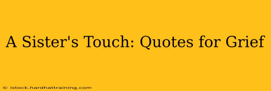 A Sister's Touch: Quotes for Grief