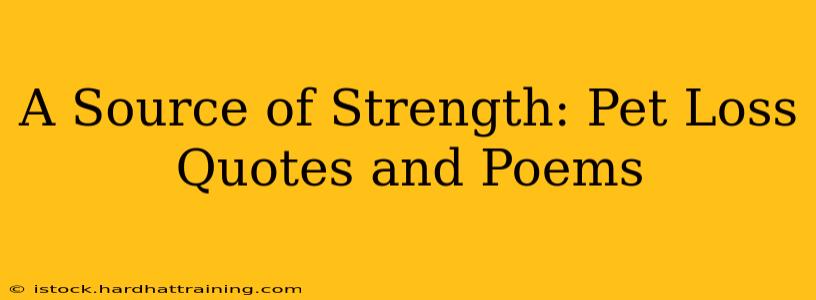 A Source of Strength: Pet Loss Quotes and Poems
