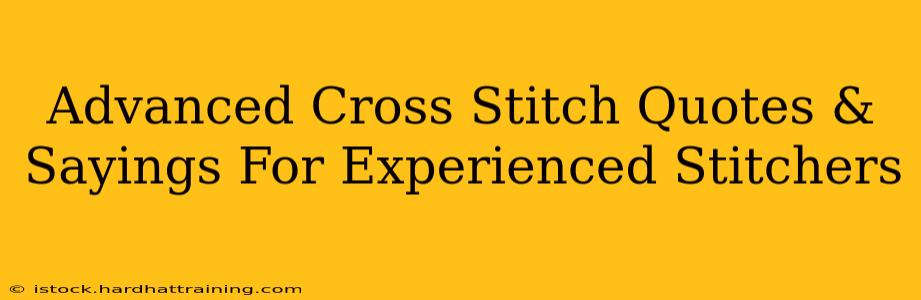 Advanced Cross Stitch Quotes & Sayings For Experienced Stitchers