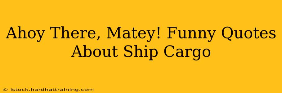 Ahoy There, Matey! Funny Quotes About Ship Cargo