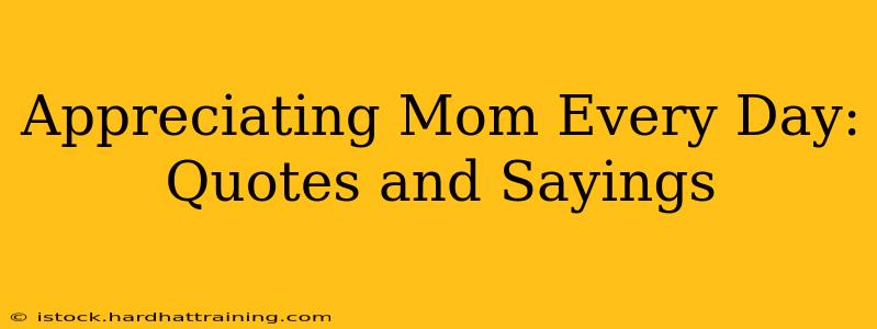 Appreciating Mom Every Day: Quotes and Sayings
