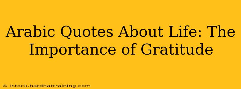 Arabic Quotes About Life: The Importance of Gratitude