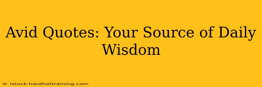 Avid Quotes: Your Source of Daily Wisdom