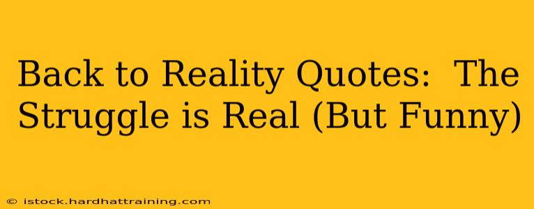 Back to Reality Quotes:  The Struggle is Real (But Funny)