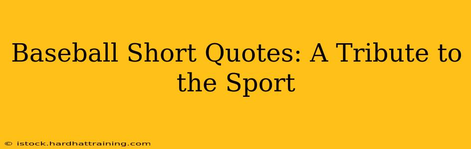 Baseball Short Quotes: A Tribute to the Sport