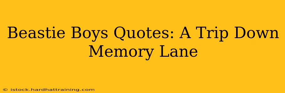 Beastie Boys Quotes: A Trip Down Memory Lane