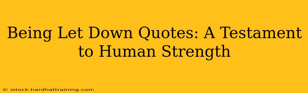 Being Let Down Quotes: A Testament to Human Strength