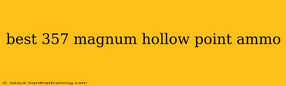 best 357 magnum hollow point ammo