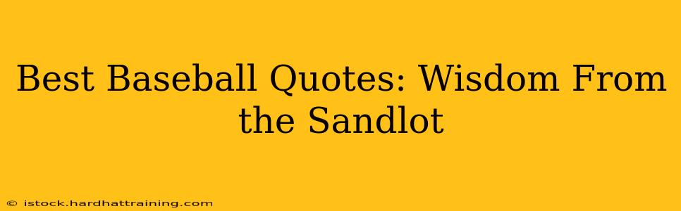 Best Baseball Quotes: Wisdom From the Sandlot