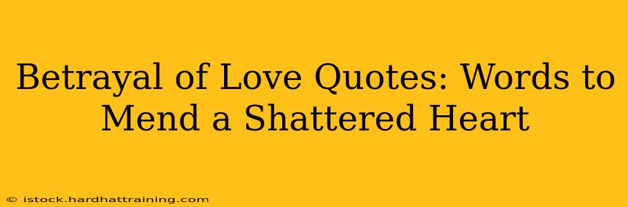 Betrayal of Love Quotes: Words to Mend a Shattered Heart