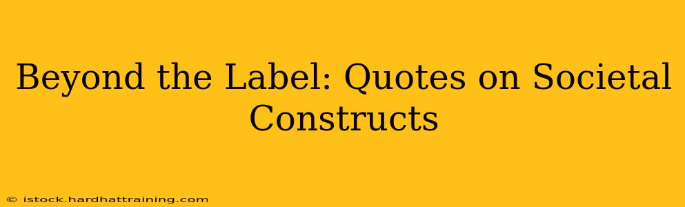 Beyond the Label: Quotes on Societal Constructs
