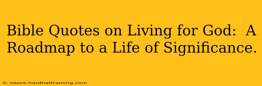 Bible Quotes on Living for God:  A Roadmap to a Life of Significance.