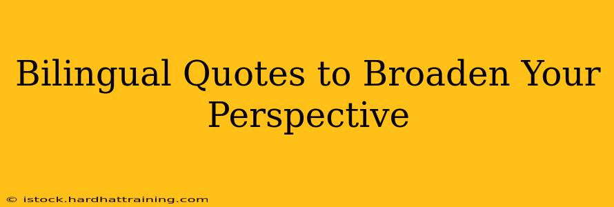 Bilingual Quotes to Broaden Your Perspective