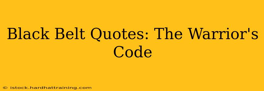 Black Belt Quotes: The Warrior's Code