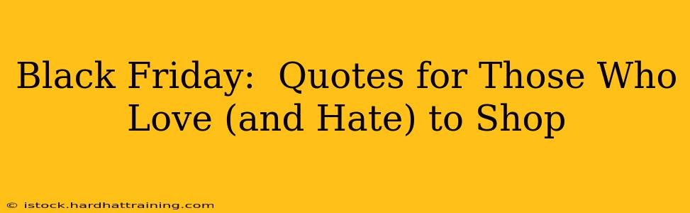 Black Friday:  Quotes for Those Who Love (and Hate) to Shop
