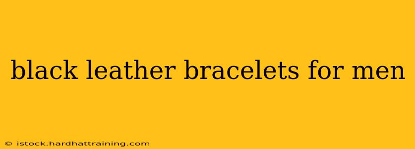 black leather bracelets for men