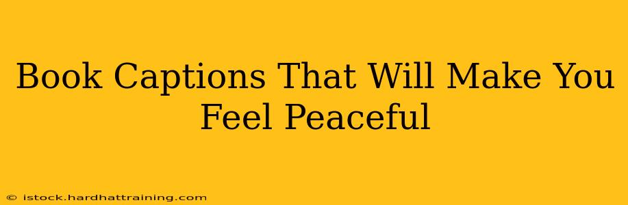 Book Captions That Will Make You Feel Peaceful