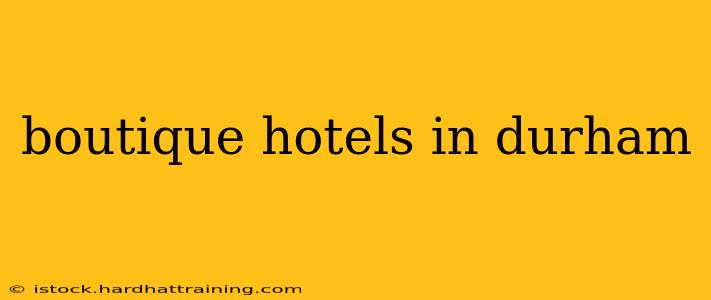 boutique hotels in durham