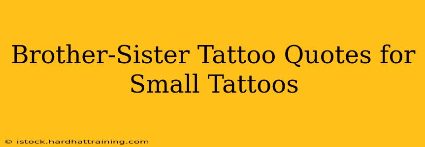 Brother-Sister Tattoo Quotes for Small Tattoos