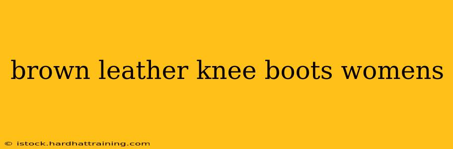 brown leather knee boots womens