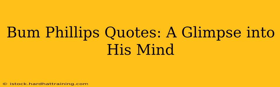 Bum Phillips Quotes: A Glimpse into His Mind