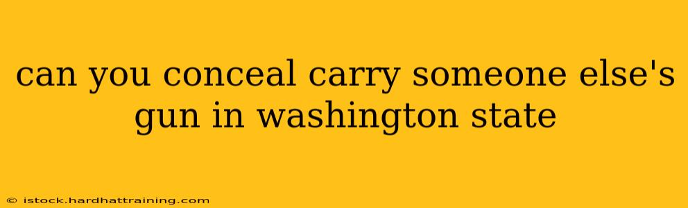 can you conceal carry someone else's gun in washington state