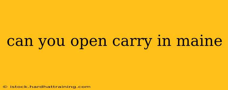 can you open carry in maine