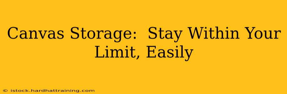 Canvas Storage:  Stay Within Your Limit, Easily