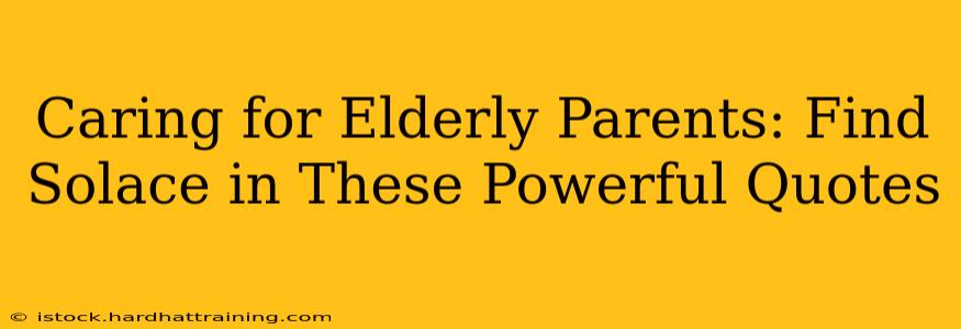Caring for Elderly Parents: Find Solace in These Powerful Quotes