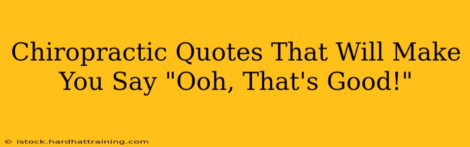 Chiropractic Quotes That Will Make You Say "Ooh, That's Good!"