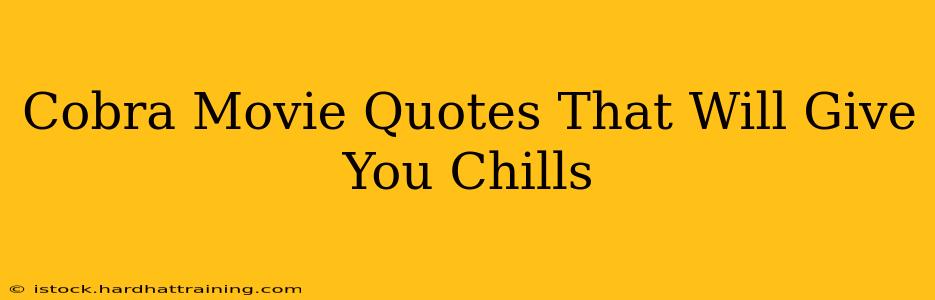 Cobra Movie Quotes That Will Give You Chills