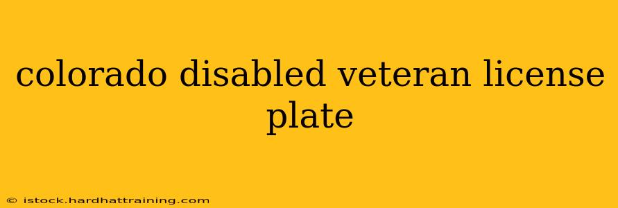colorado disabled veteran license plate