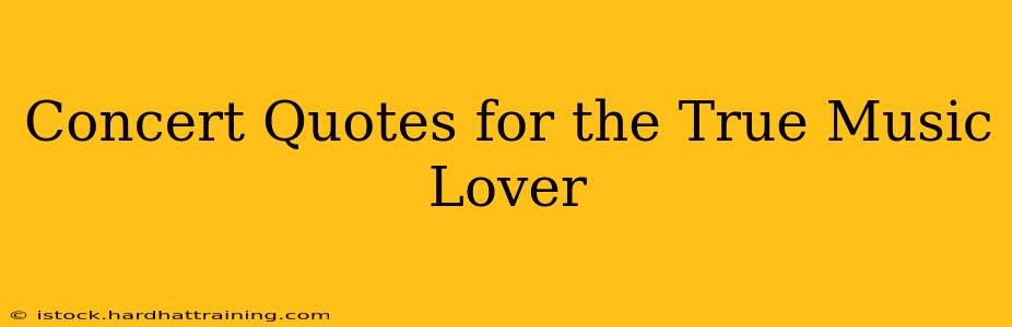 Concert Quotes for the True Music Lover