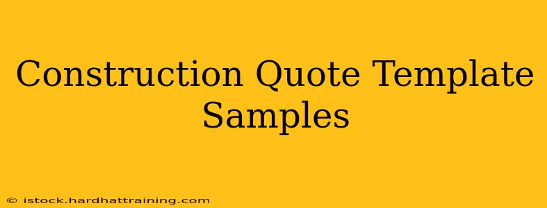 Construction Quote Template Samples