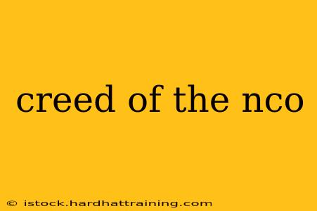 creed of the nco