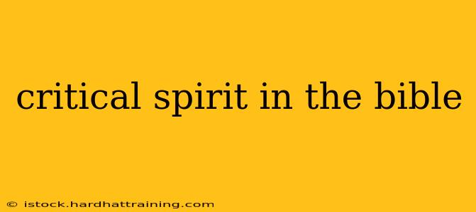 critical spirit in the bible