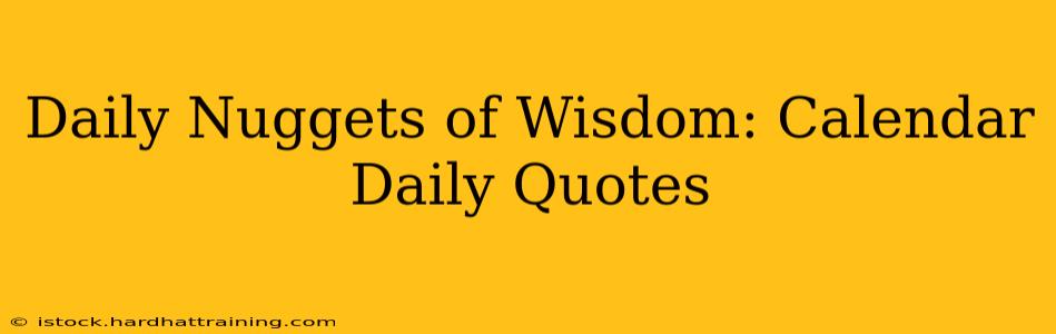 Daily Nuggets of Wisdom: Calendar Daily Quotes