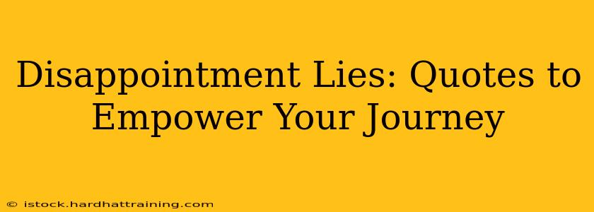 Disappointment Lies: Quotes to Empower Your Journey