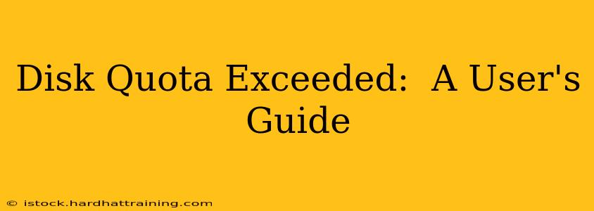 Disk Quota Exceeded:  A User's Guide