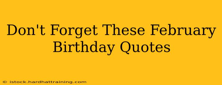 Don't Forget These February Birthday Quotes