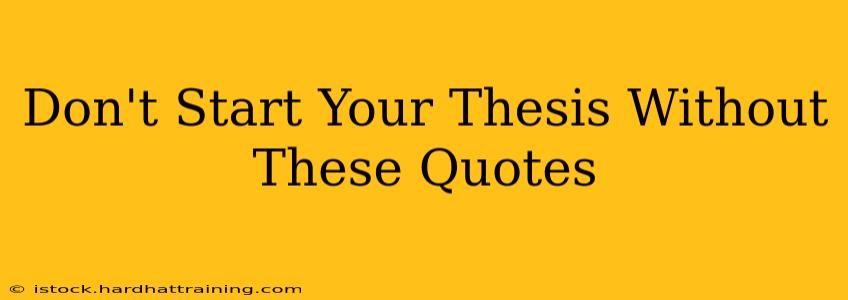 Don't Start Your Thesis Without These Quotes