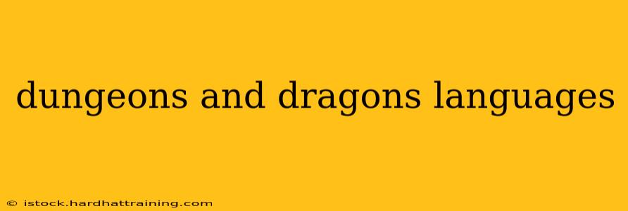 dungeons and dragons languages