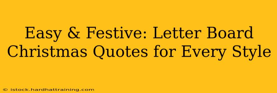 Easy & Festive: Letter Board Christmas Quotes for Every Style
