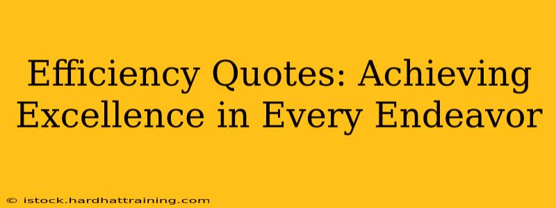 Efficiency Quotes: Achieving Excellence in Every Endeavor
