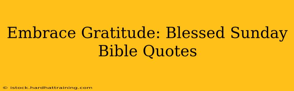 Embrace Gratitude: Blessed Sunday Bible Quotes